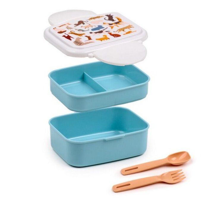 Boite Repas Bento Compartimentée avec couverts - Feline Fine Cats