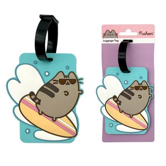 Etiquette à Bagage PVC - Pusheen le Chat Surfeur