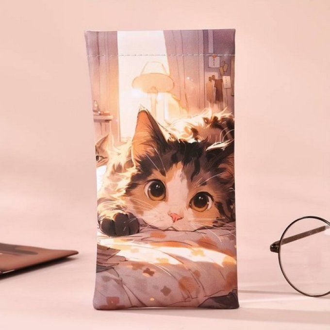 Etui à lunettes souple chat chaton