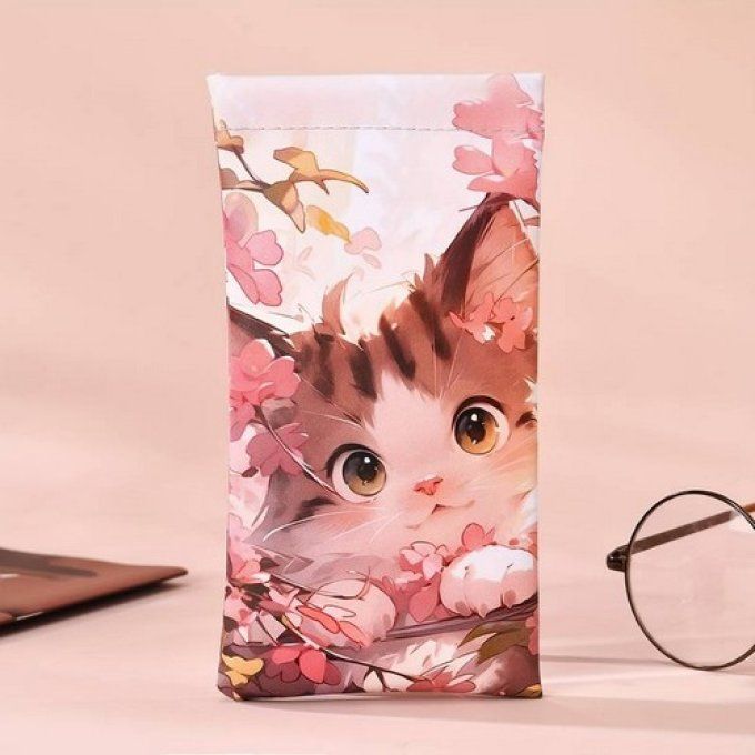 Etui à lunettes souple chat chaton