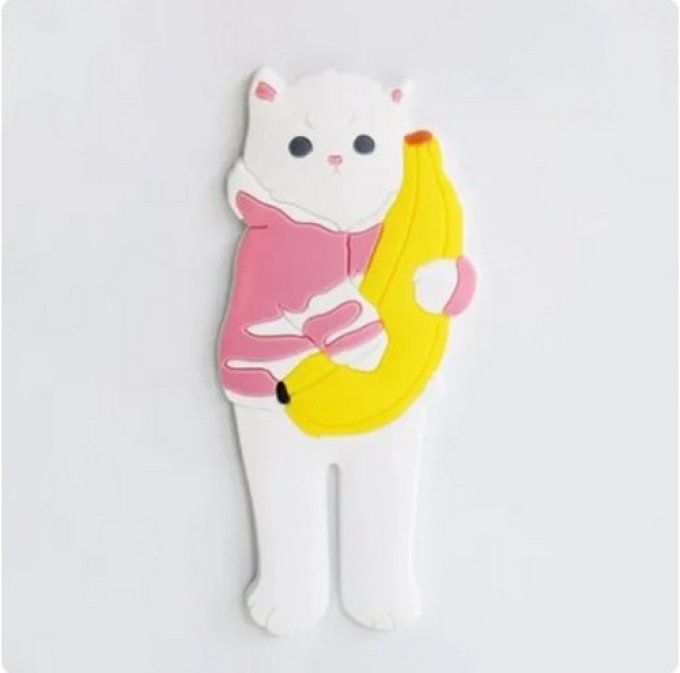 Magnet chat avec banane ou sac à dos.