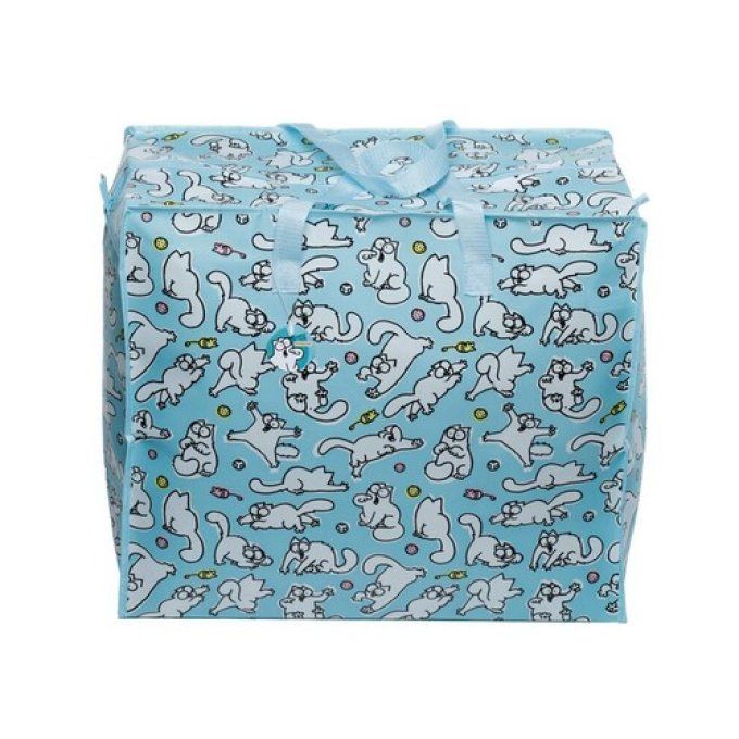  Panier à Linge ou Sac de Rangement Simon's Cat bleu.