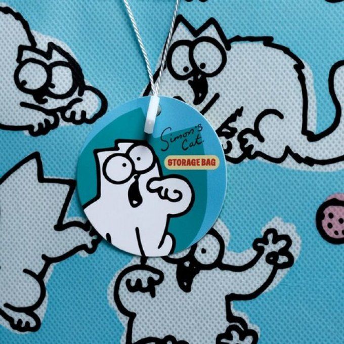  Panier à Linge ou Sac de Rangement Simon's Cat bleu.